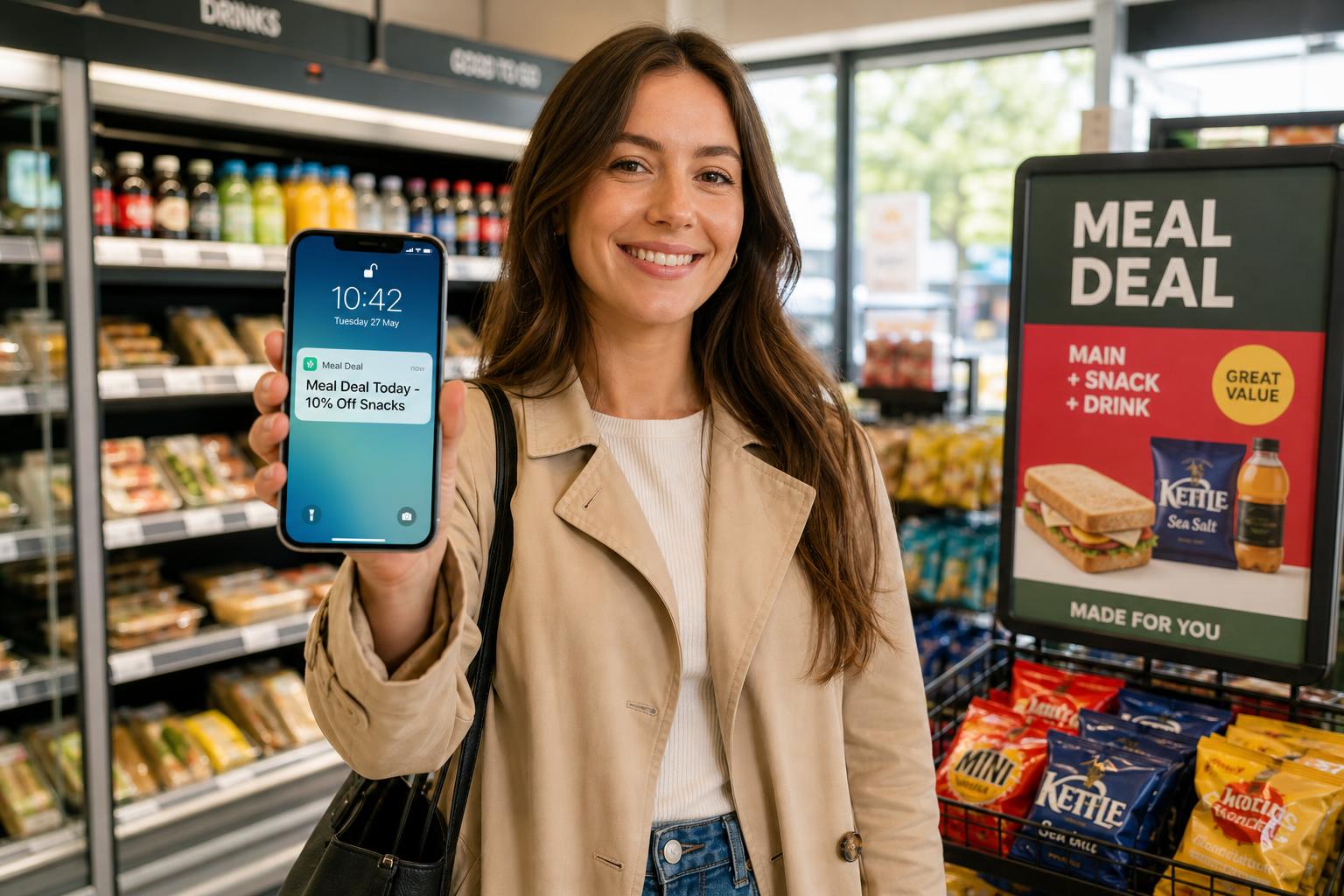 Digital convenience store marketing offer shown on a customer phone