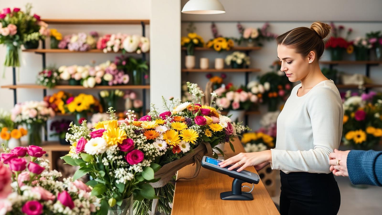 Florist shop using Facilipay for payments, gift cards and online ordering