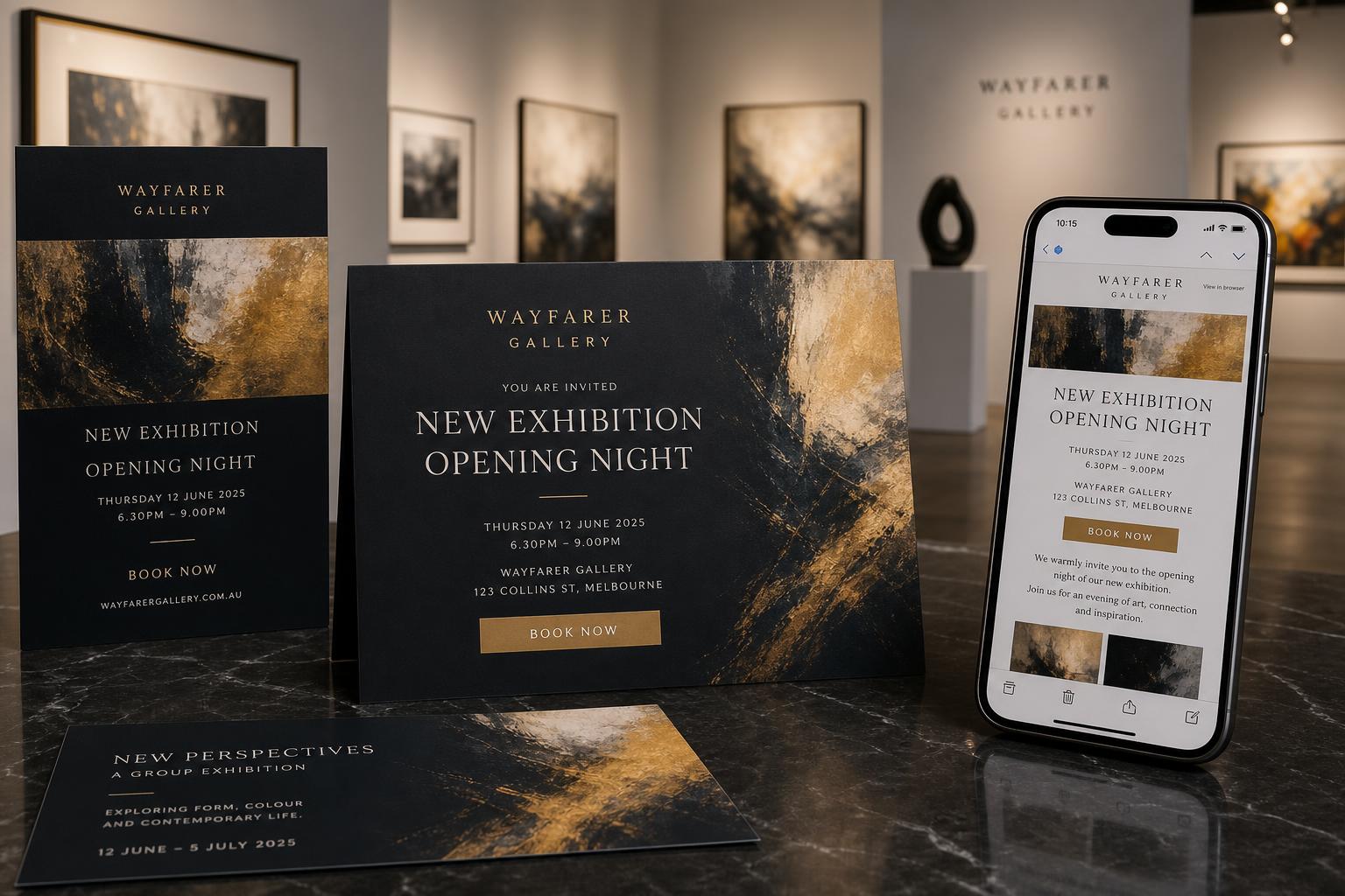 Art gallery marketing campaign for exhibitions and events
