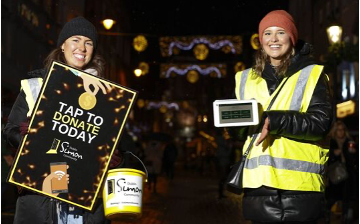 Supporter making a digital donation for a non-profit fundraising campaign