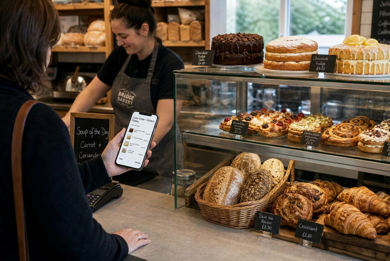 Online ordering system for bakery cakes and pastries