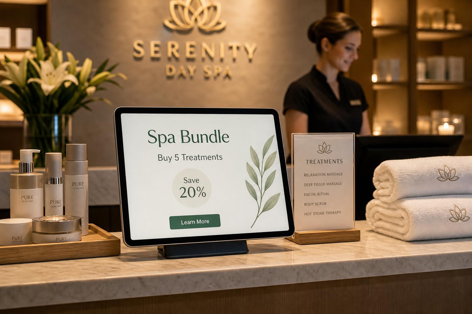 Customer viewing a prepaid salon and spa treatment bundle