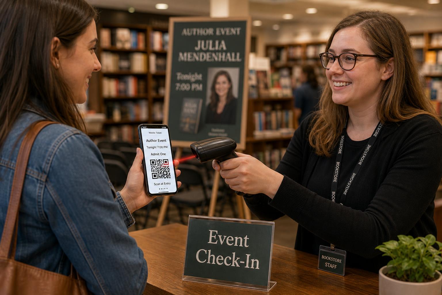 Bookstore ticketing experience for author events and readings